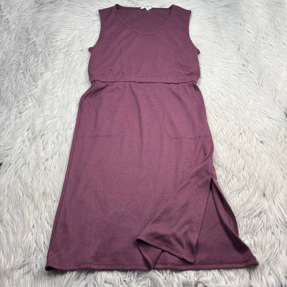 Splendid Women's M Burgundy Wine Hazel Rib Dress Knit Blouson Minimalist
